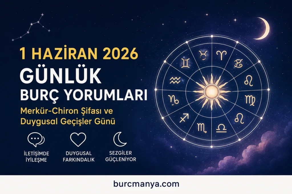 1 Haziran 2026 Pazartesi Günlük Burç Yorumları