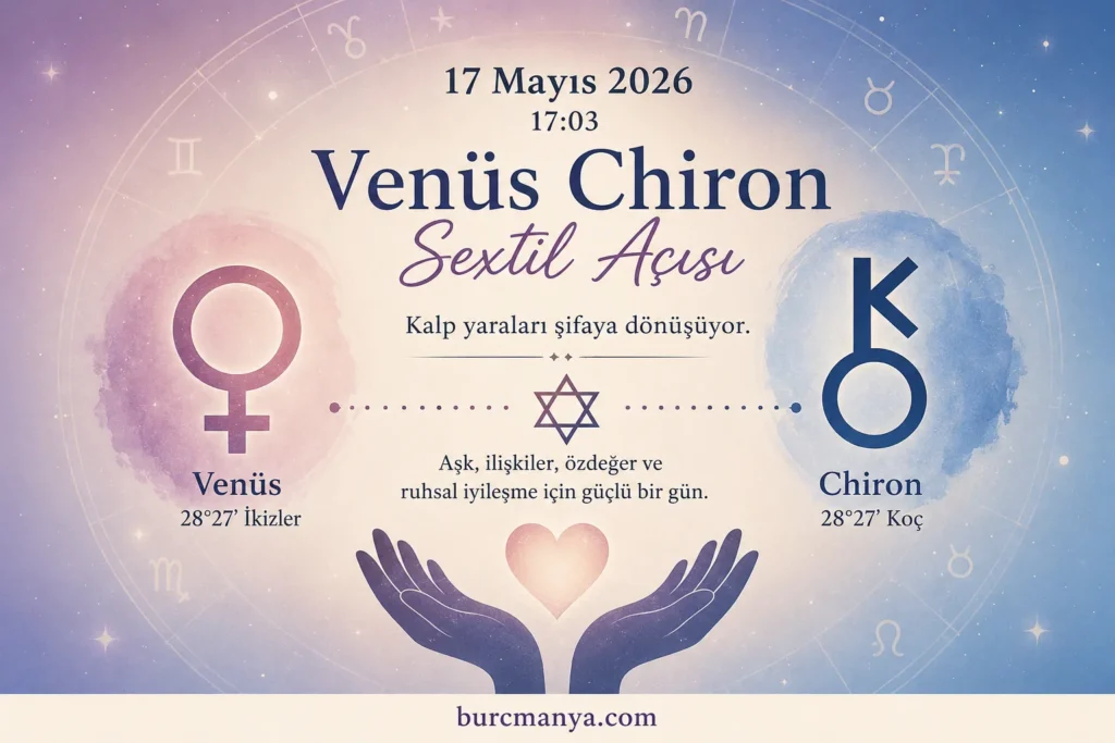 17 Mayıs 2026 Venüs Chiron Sekstil