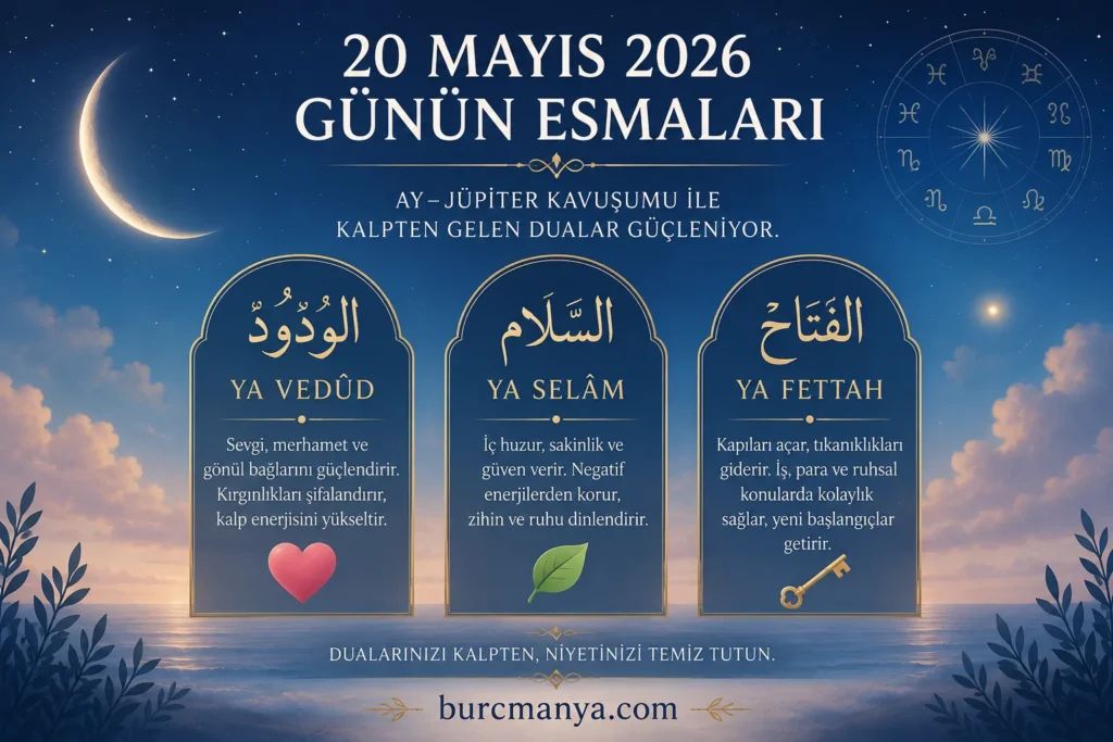 20 Mayıs 2026 Günün Esmaları