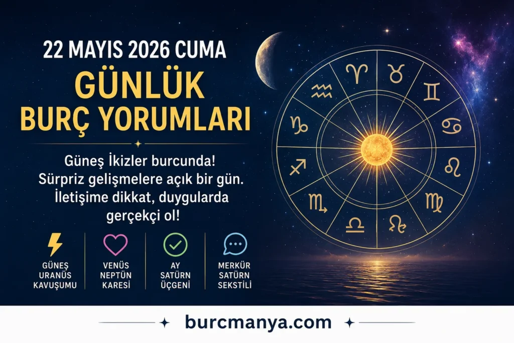 22 Mayıs 2026 Cuma Günlük Burç Yorumları