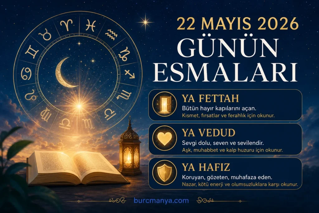 22 Mayıs 2026 Günün Esmaları