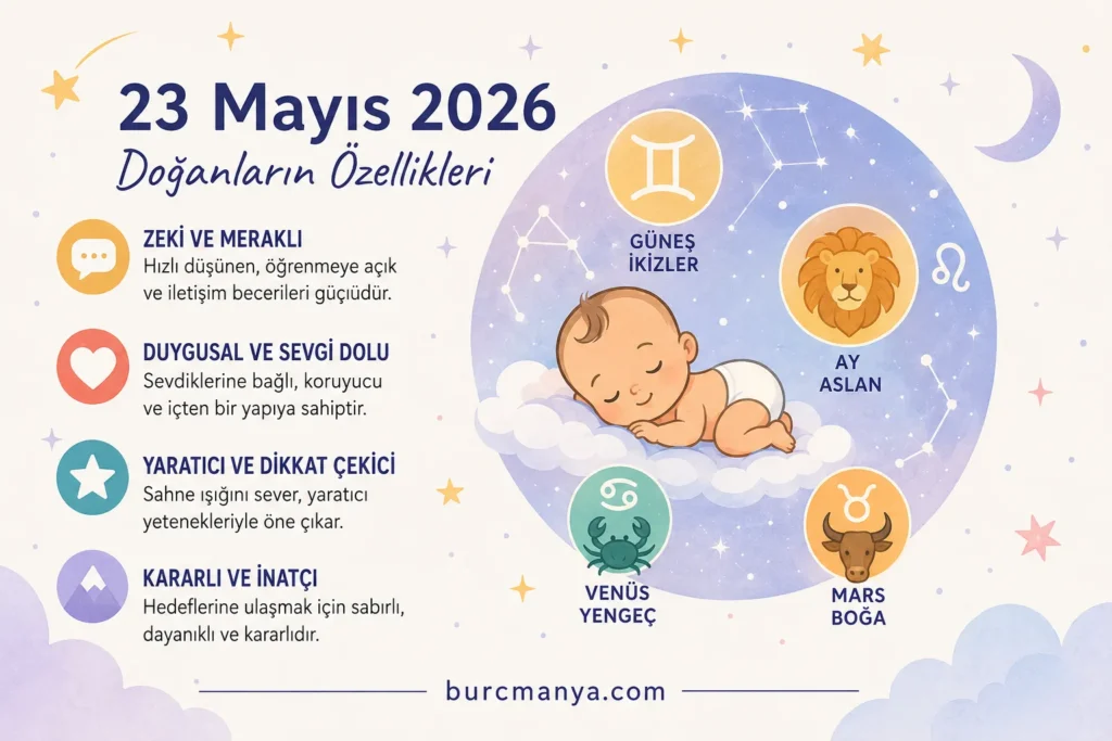 23 Mayıs 2026'da Doğanların Özellikleri