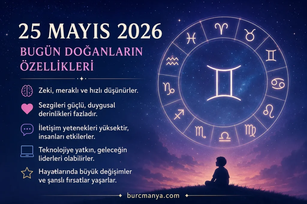 25 Mayıs 2026'da Doğanların Özellikleri