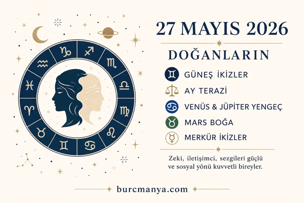 27 Mayıs 2026'da Doğanların Özellikleri