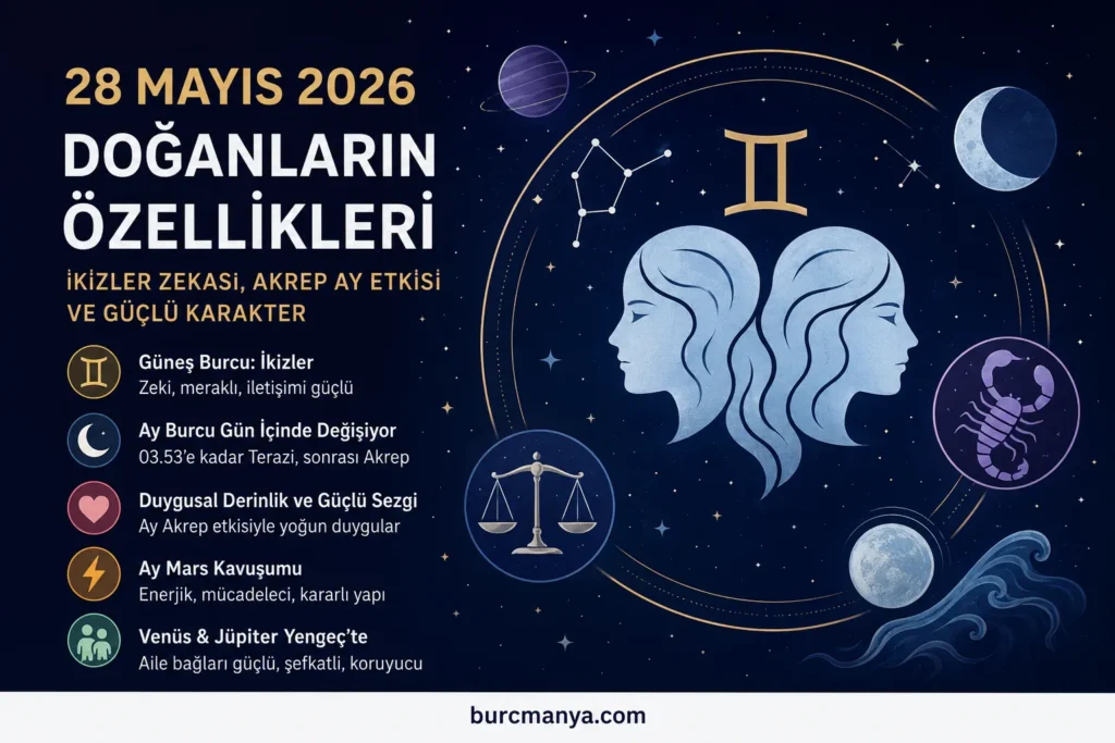 28 Mayıs 2026'da Doğanların Özellikleri