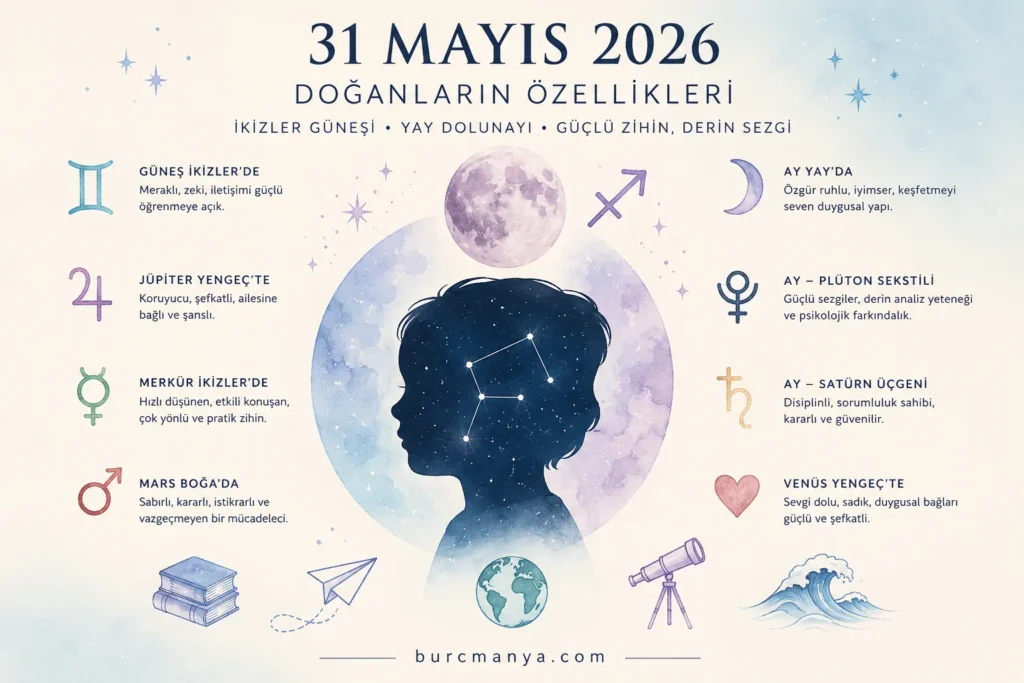 31 Mayıs 2026'da Doğanların Özellikleri