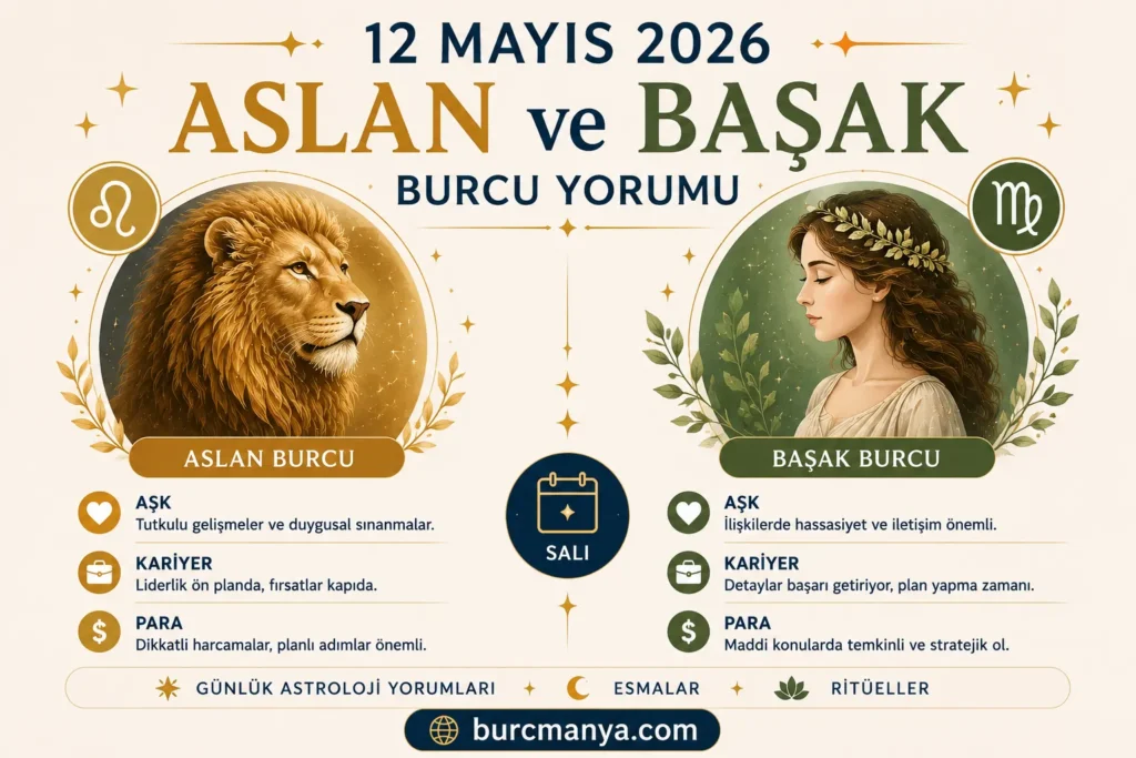 12 Mayıs 2026 Salı Aslan Ve Başak Burcu Günlük Yorumu