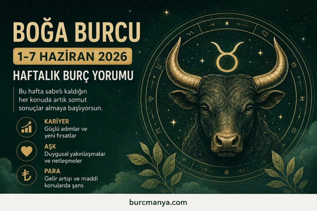 Boğa Burcu 1-7 Haziran 2026 Haftalık Burç Yorumu