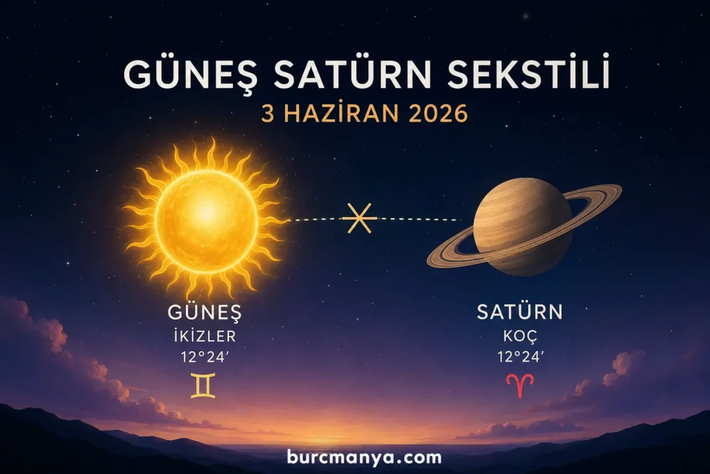 Güneş Satürn Sekstili 3 Haziran 2026