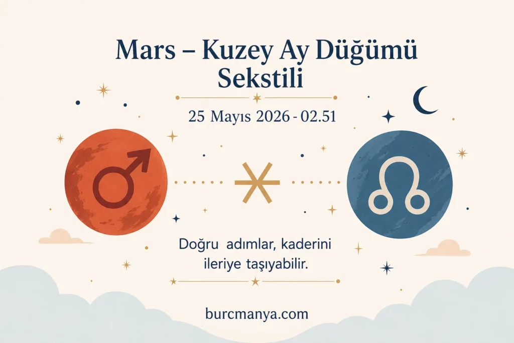 Mars Kuzey Ay Düğümü Sekstili 25 Mayıs 2026