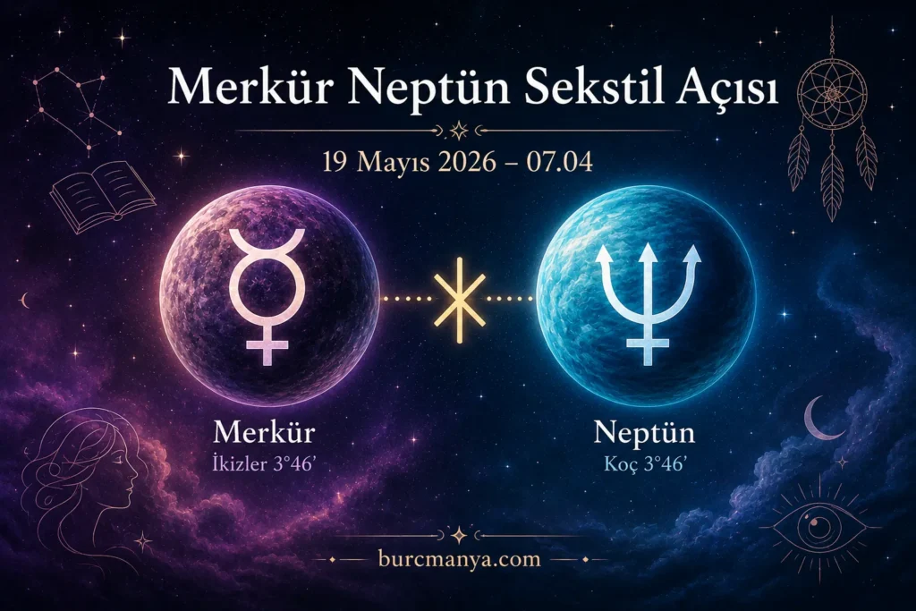 Merkür Neptün sekstil Açısı 19 Mayıs 2026