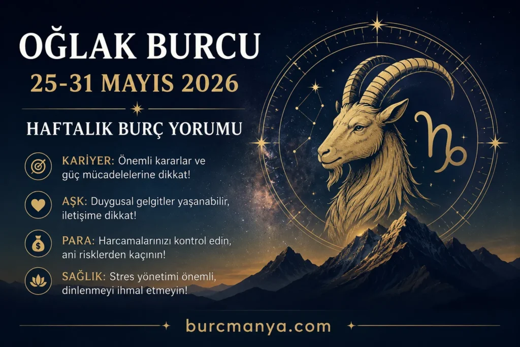 Oğlak Burcu 25-31 Mayıs 2026 Haftalık Burç Yorumu