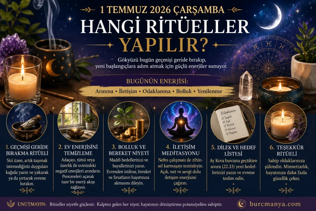1 Temmuz 2026 Çarşamba Hangi Ritüeller Yapılır