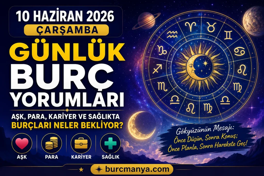 10 Haziran 2026 Çarşamba Günlük Burç Yorumları