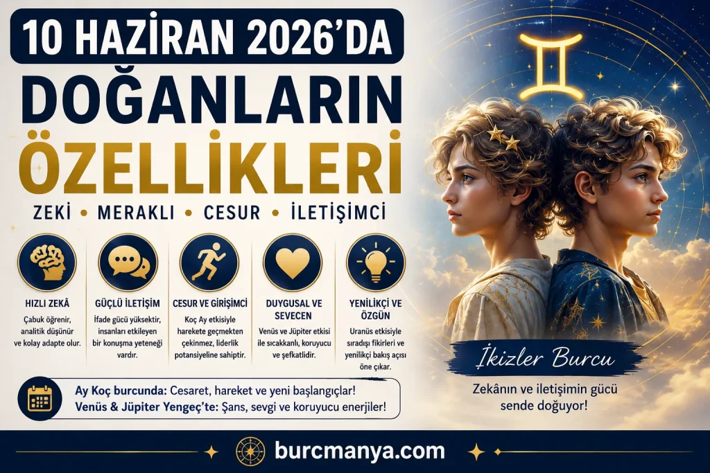 10 Haziran 2026'da Doğanların Özellikleri