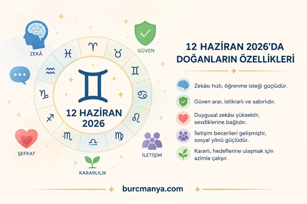 12 Haziran 2026'da Doğanların Özellikleri
