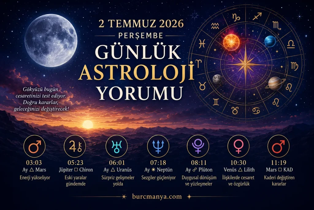 2 Temmuz 2026 Perşembe Günlük Astroloji Yorumu