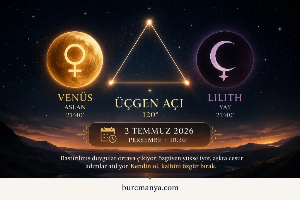2 Temmuz 2026 Venüs Lilith Üçgeni