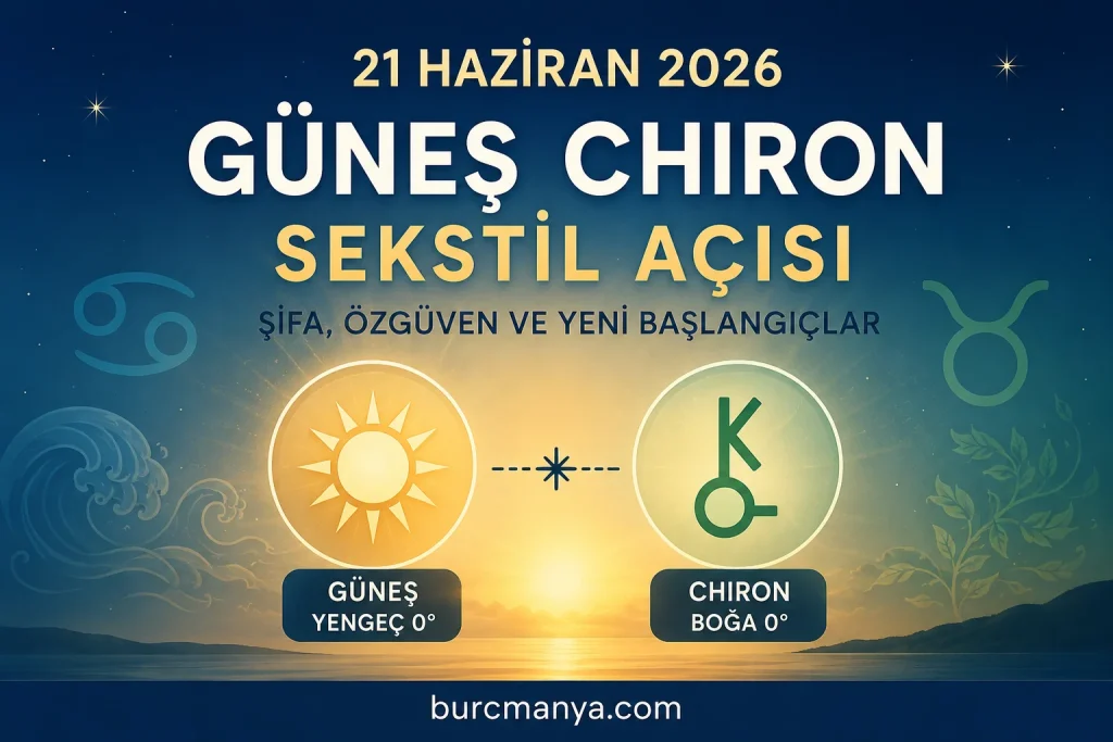 21 Haziran 2026 Güneş Chiron Sekstil Açısı
