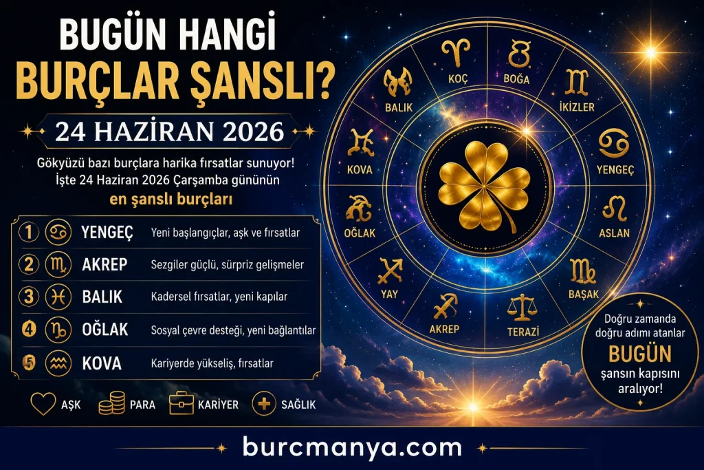Bugün Hangi Burçlar Şanslı 24 Haziran 2026