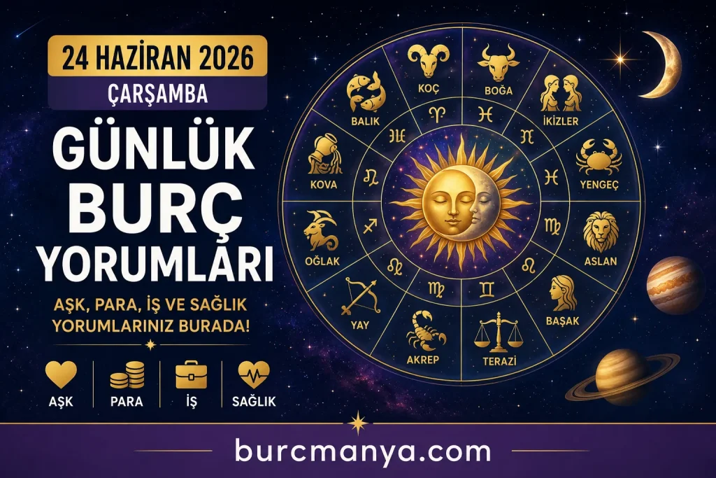 24 Haziran 2026 Çarşamba Günlük Burç Yorumları
