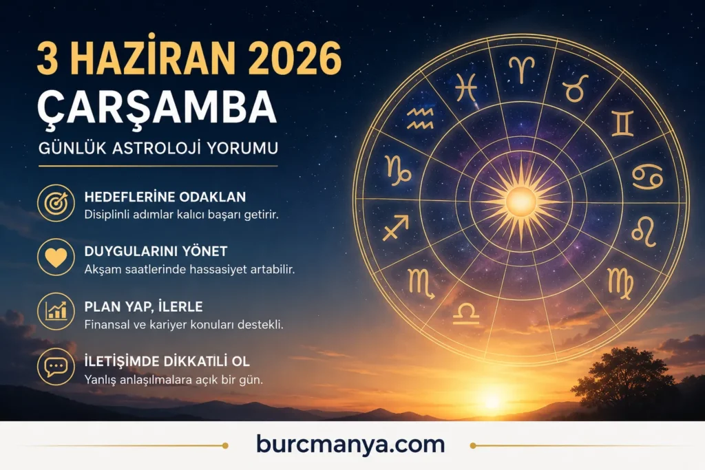3 Haziran 2026 Çarşamba Günlük Astroloji Yorumu
