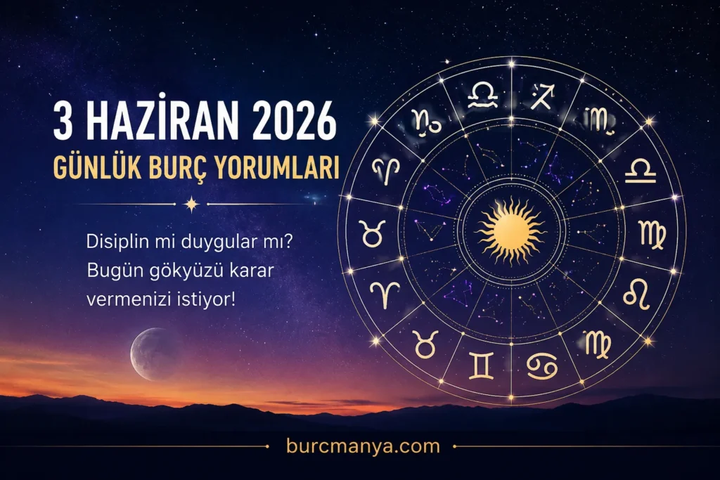 3 Haziran 2026 Çarşamba Günlük Burç Yorumları