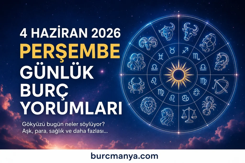 4 Haziran 2026 Perşembe Günlük Burç Yorumları