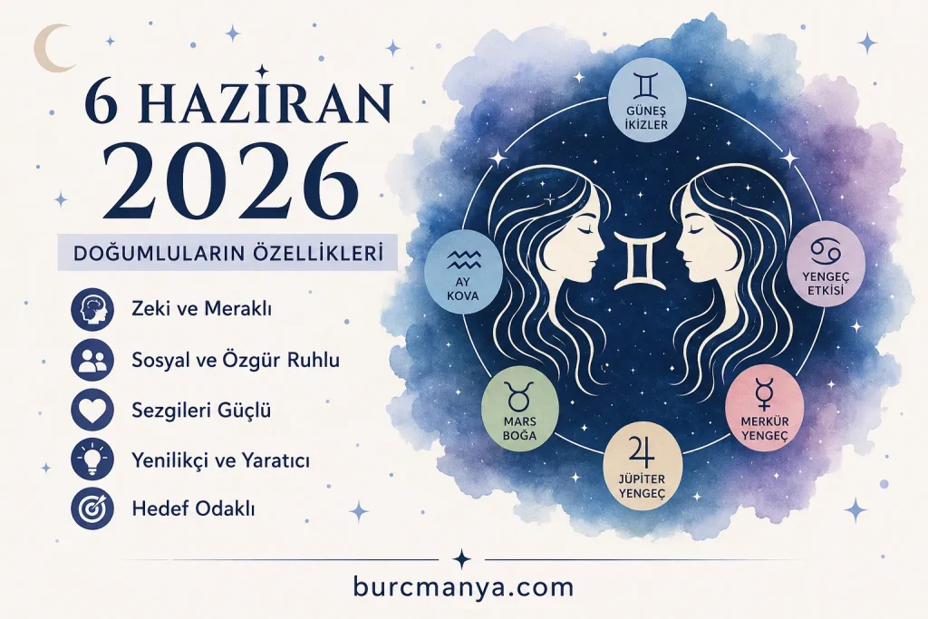 6 Haziran 2026'da Doğanların Özellikleri