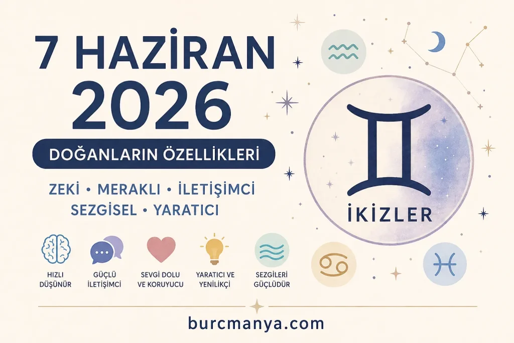 7 Haziran 2026'da Doğanların Özellikleri