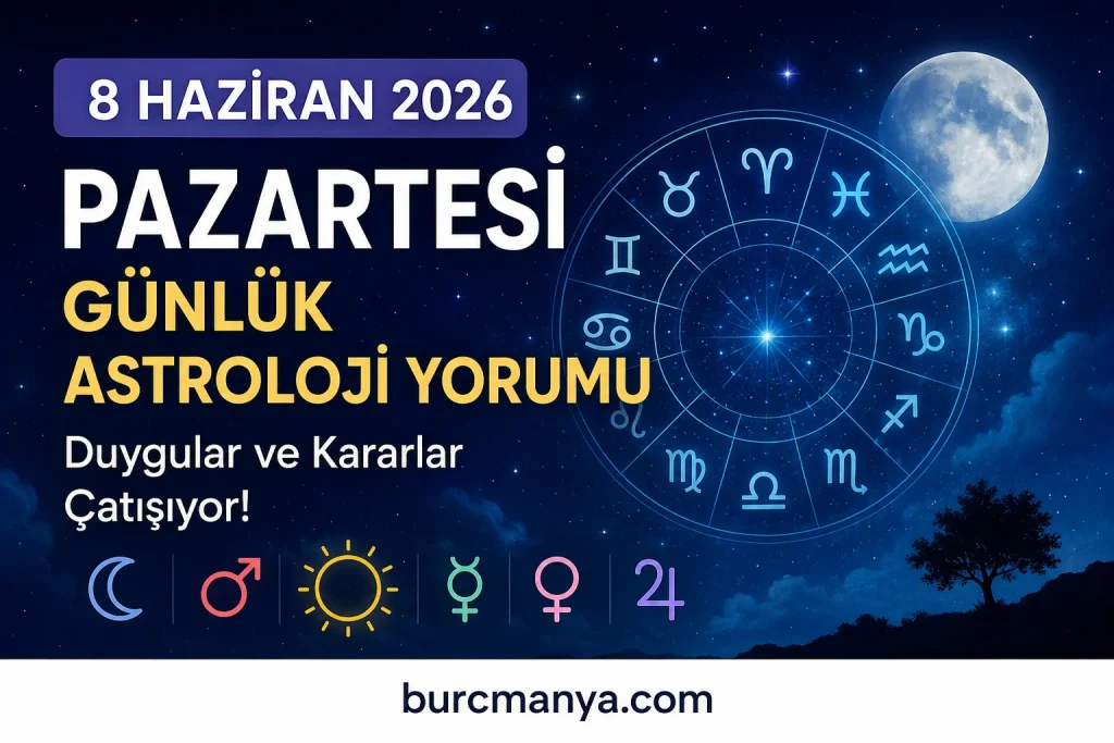 8 Haziran 2026 Pazartesi Günlük Astroloji Yorumu