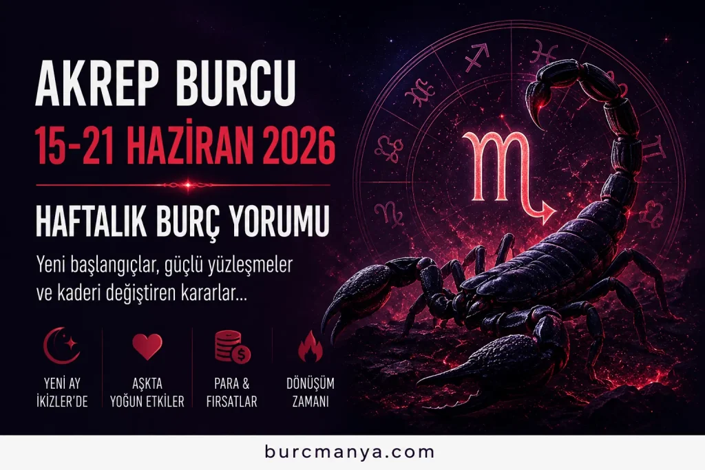 Akrep Burcu 15-21 Haziran 2026 Haftalık Burç Yorumu