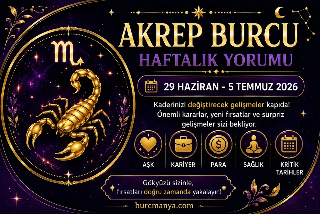 Akrep Burcu Haftalık Yorumu 29 Haziran 5 Temmuz 2026