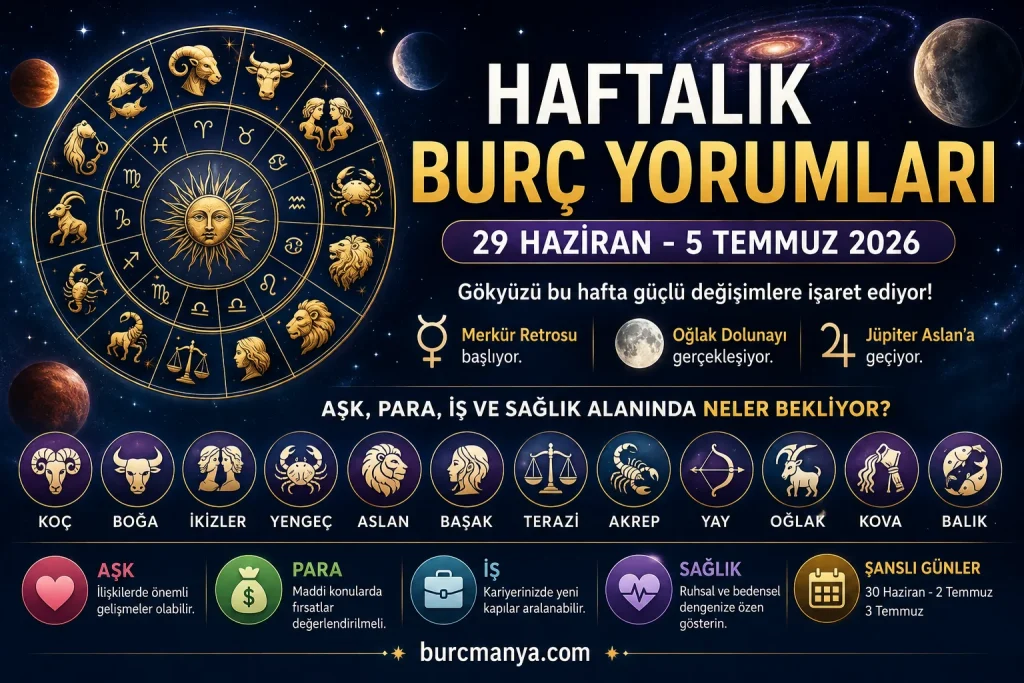 Haftalık Burç Yorumları 29 Haziran 5 Temmuz 2026