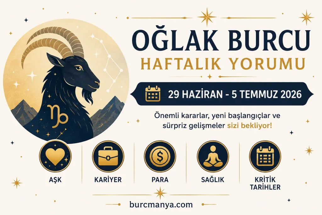 Oğlak Burcu Haftalık Burç Yorumu 29 Haziran 5 Temmuz 2026