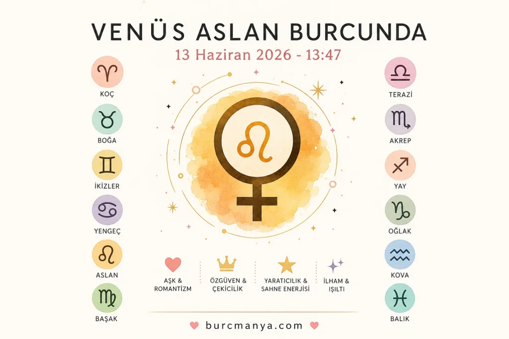 Venüs Aslan Burcunda 13 Haziran 2026