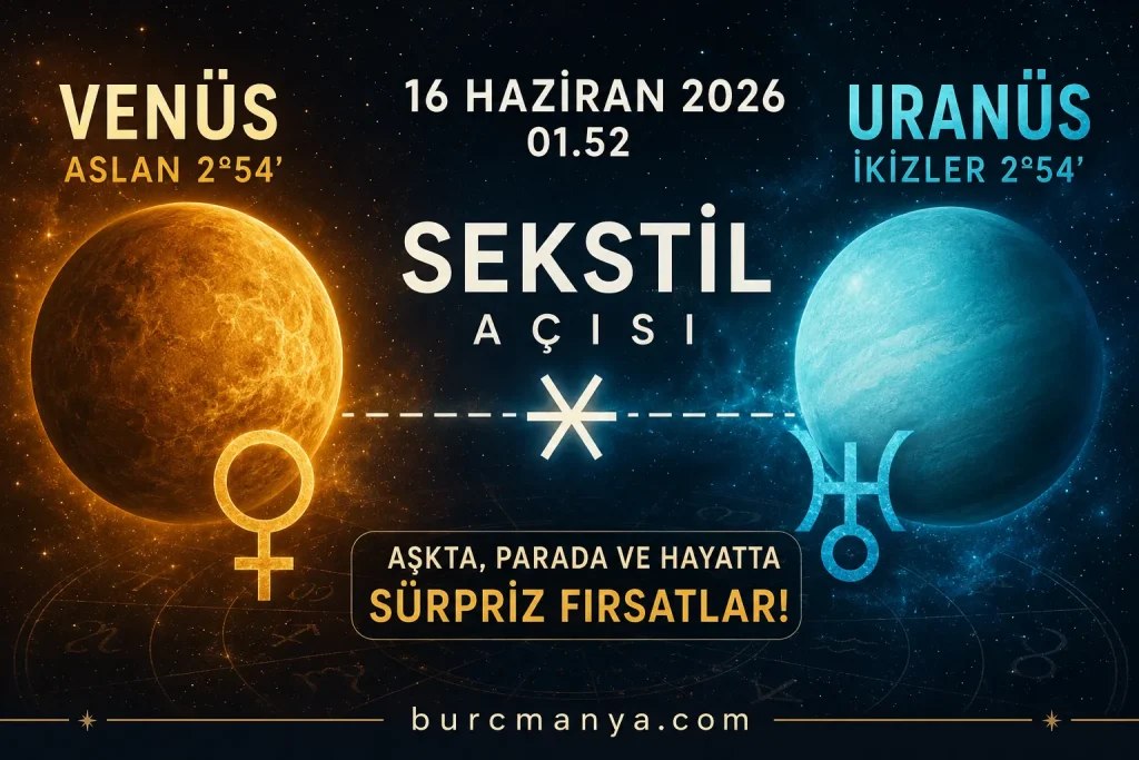 Venüs Uranüs Sekstil Açısı 16 Haziran 2026