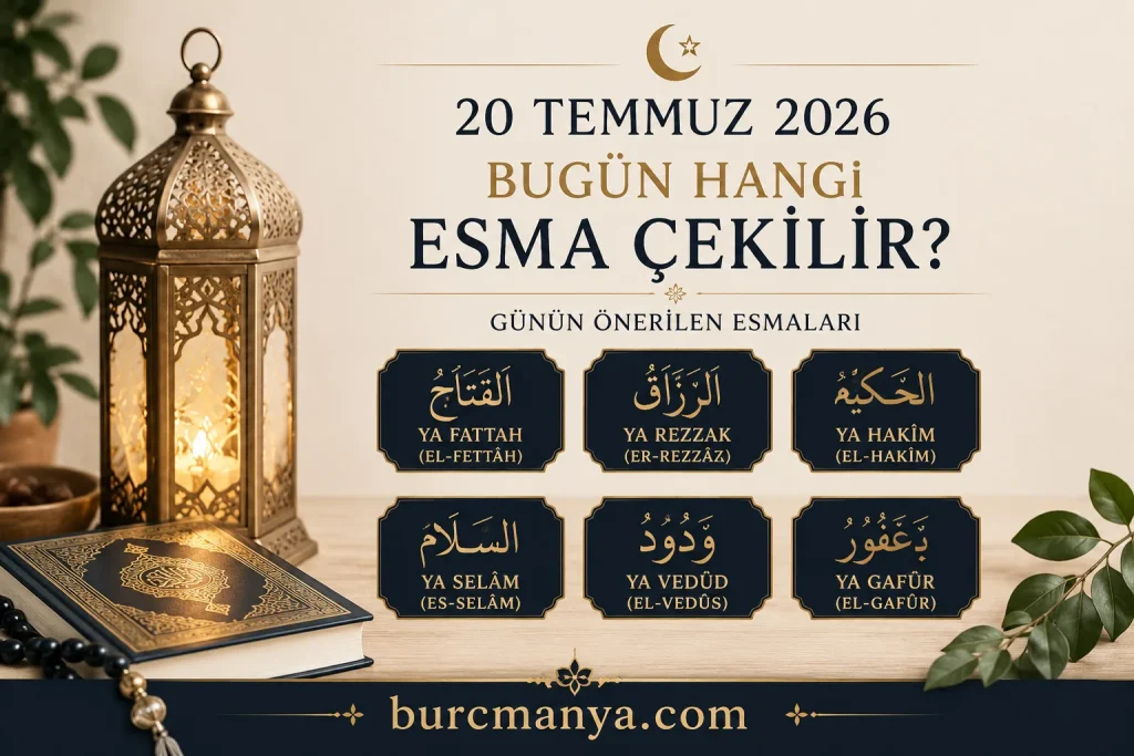 Bugün Hangi Esma Çekilir 20 Temmuz 2026