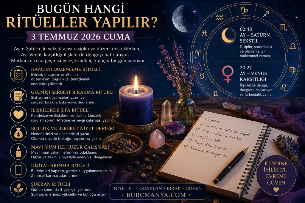 Bugün Hangi Ritüeller Yapılır 3 Temmuz 2026 Cuma