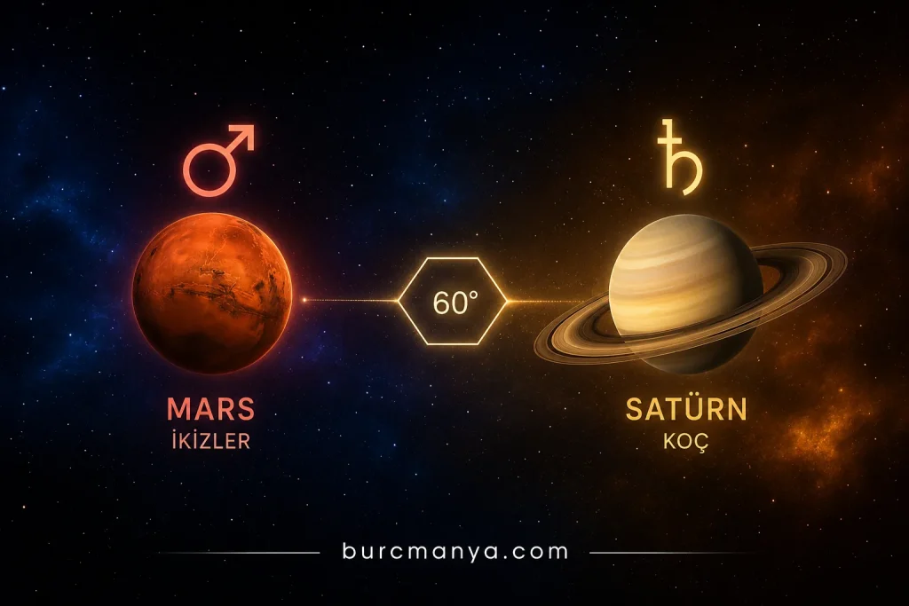 Mars Satürn Sekstil Açısı 19 Temmuz 2026