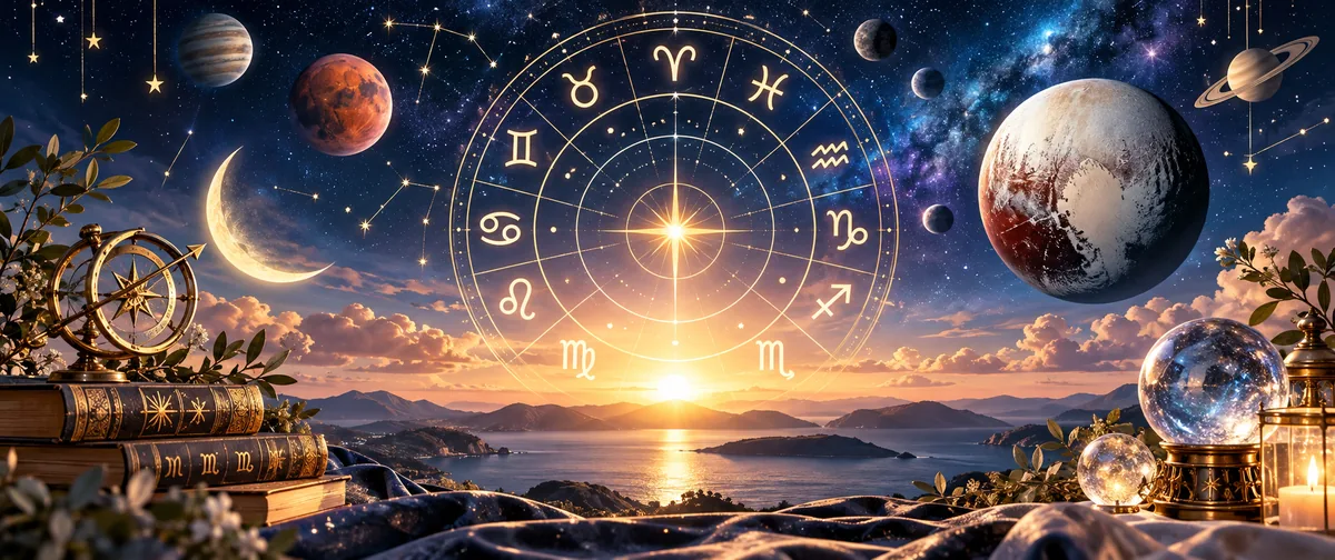 16 Ekim 2026 günlük burç yorumları için gezegenler, yıldızlar ve 12 burç sembolünün yer aldığı astroloji görseli