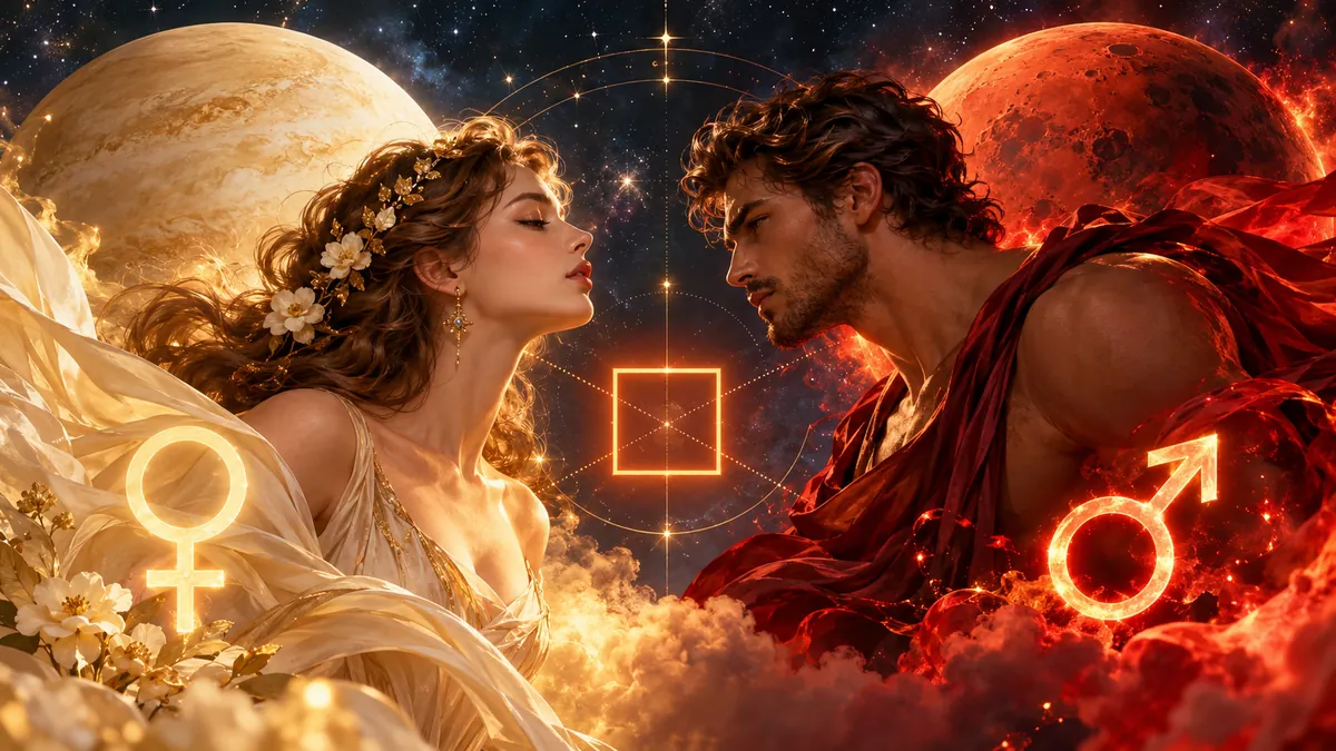Venüs Mars karesi 90 derecelik astrolojik açı ve aşk ilişkilerine etkileri