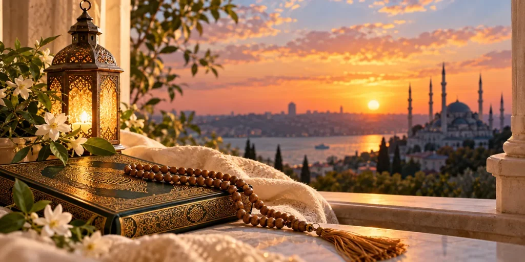 Ya Bais esması ne için okunur konulu yazı için Kur'an, tesbih ve cami manzarası